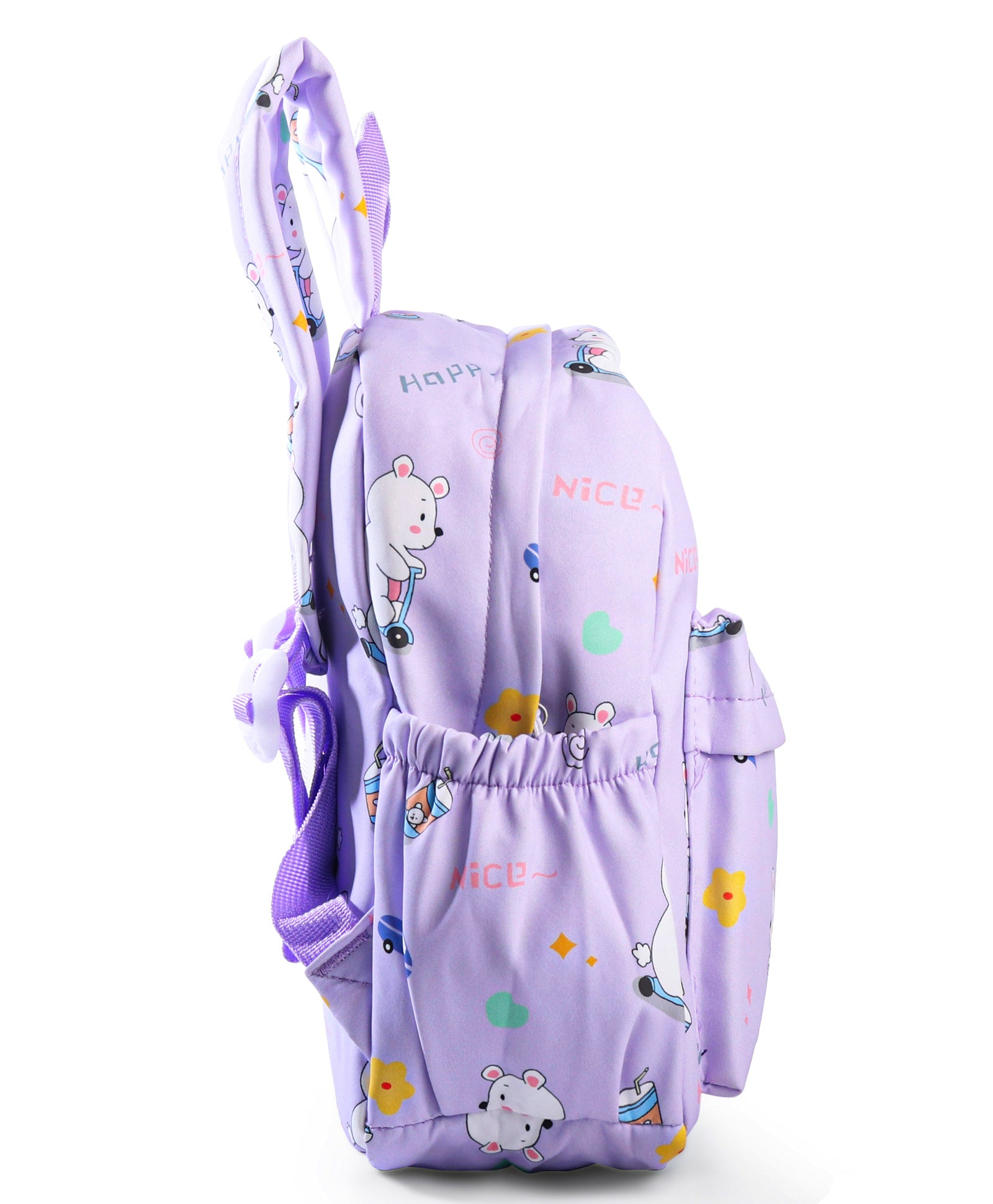 BEAR PRINT BACKPACK - PURPLE