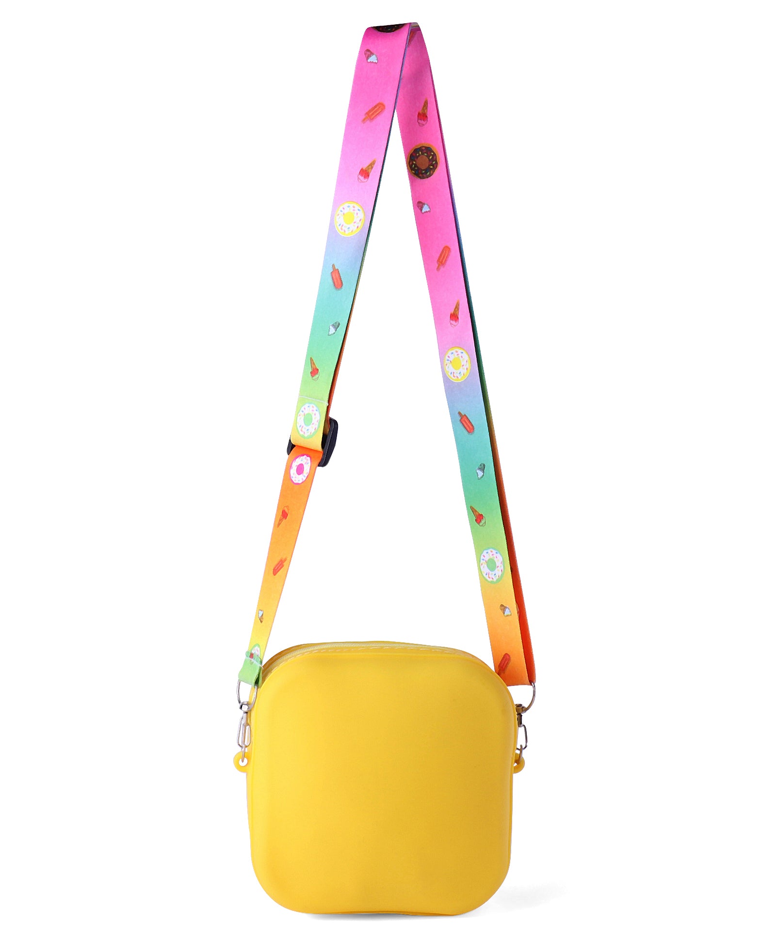 TIK-TOK PATCH SILICON SLING BAG - YELLOW