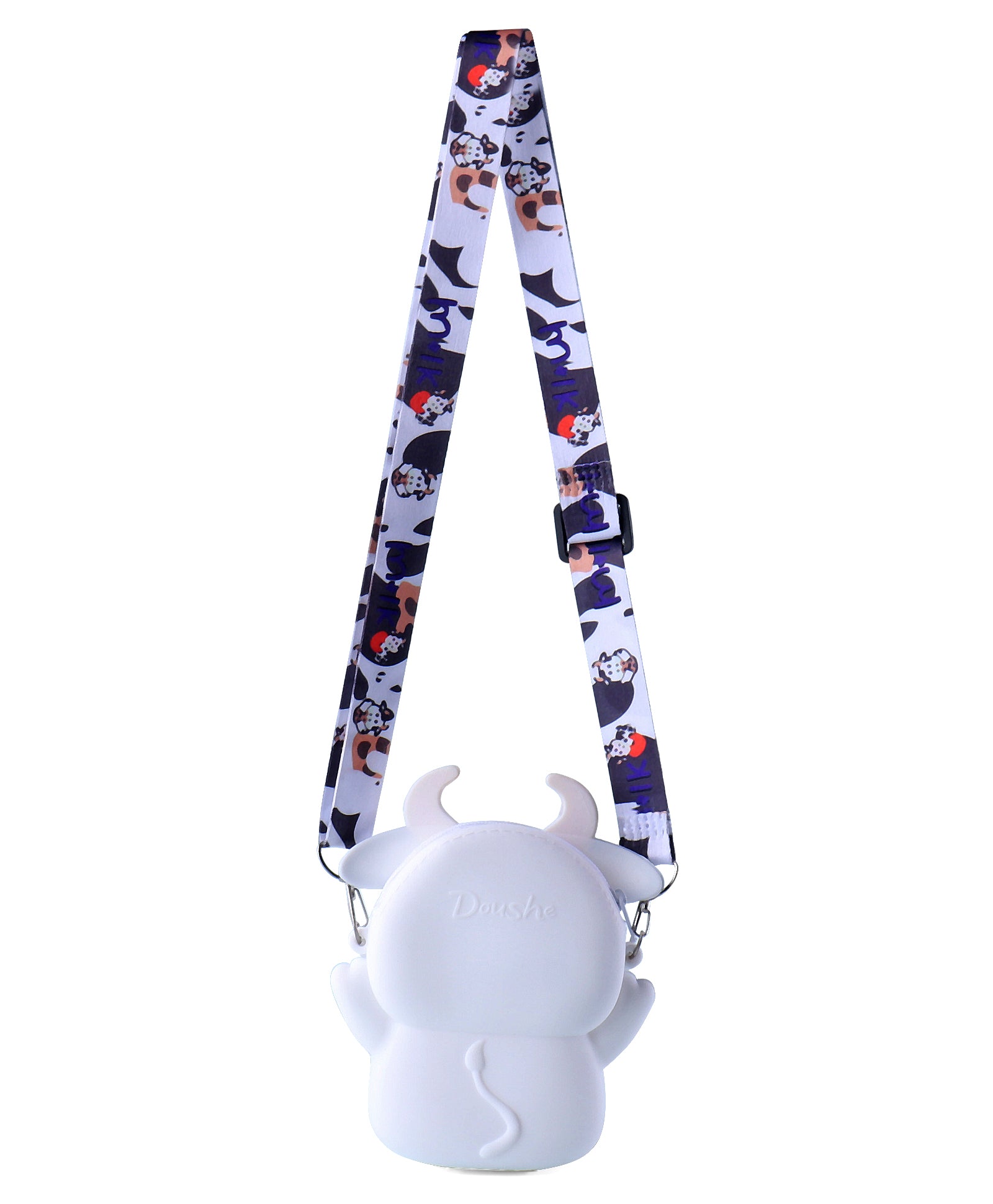 COW SILICON SLING BAG - WHITE & BLACK