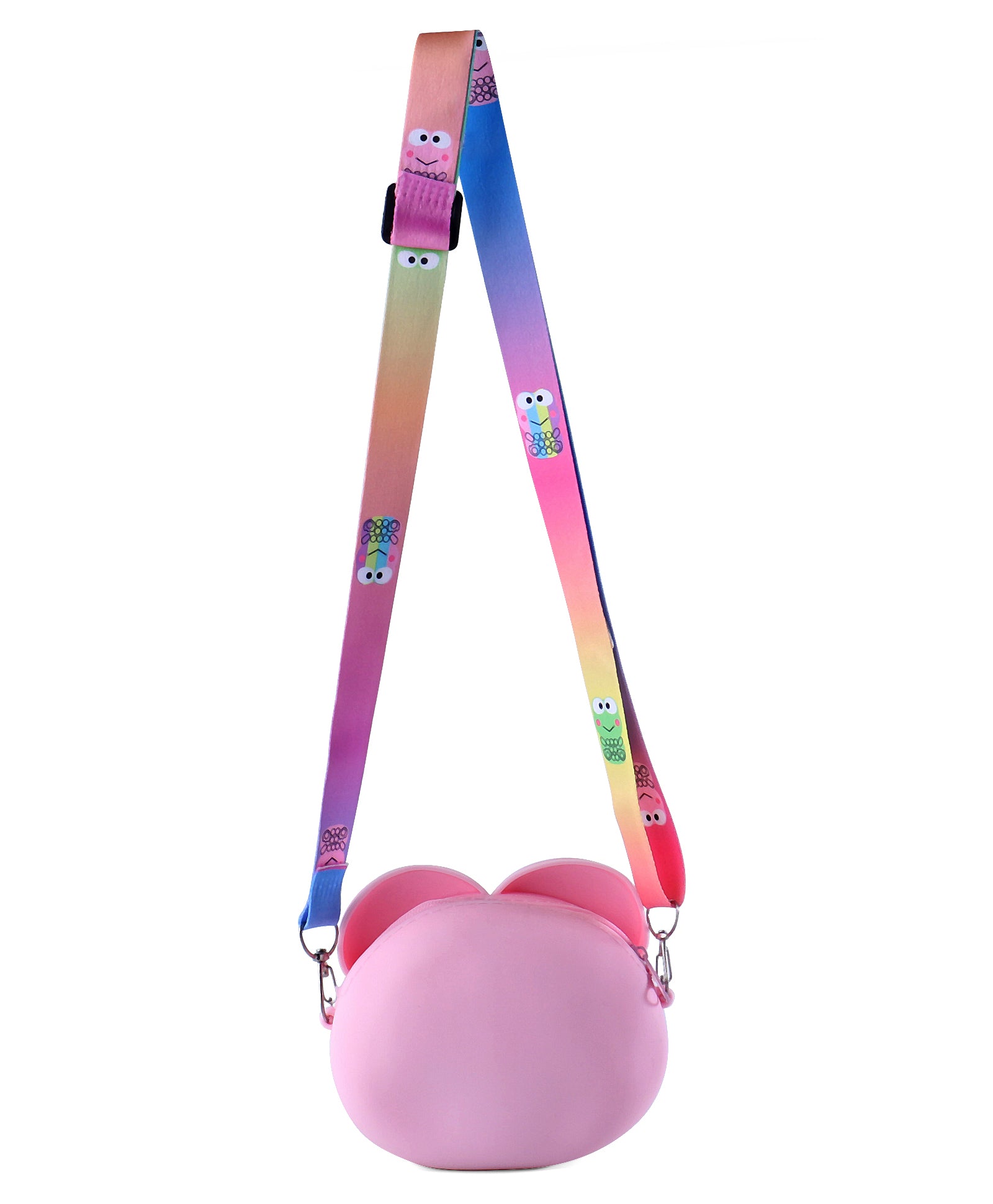 FROG FACE SILICON SLING BAG - PINK