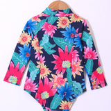 FOREST DAISIES V CUT SWIM SUIT 1PC - MULTICOLOR