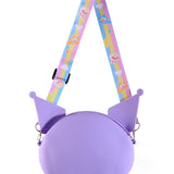 KUROMI FACE SILICON SLING BAG - PURPLE