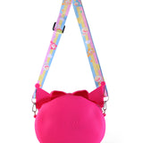 KUROMI FACE WITH BOW SILICON SLING BAG - DARK PINK