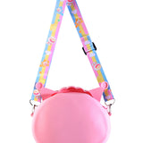 KUROMI FACE WITH CROWN SILICON SLING BAG - PINK