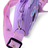 CARTOON DESIGN SILICON SLING BAG - PURPLE