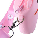 LITTLE HEART BUCKET SILICON SLING BAG - PINK