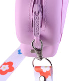 FLOWER DESIGN SILICON SLING BAG - PURPLE
