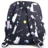 BEAR PRINT BACKPACK - BLACK