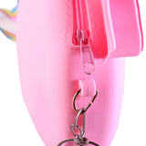 KUROMI FACE WITH BOW SILICON SLING BAG - PINK