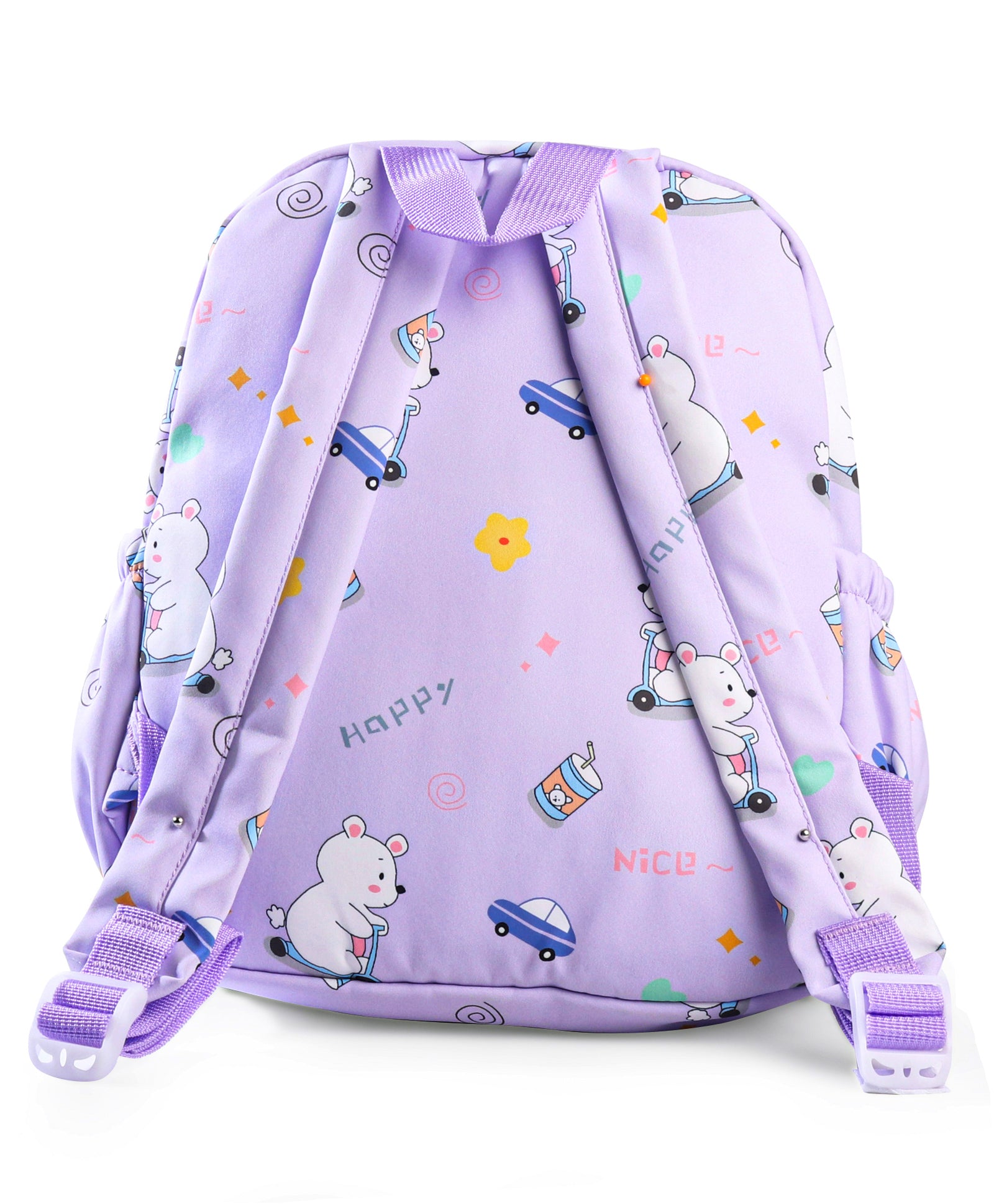 BEAR PRINT BACKPACK - PURPLE