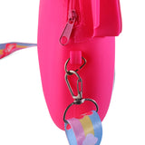 KUROMI FACE WITH BOW SILICON SLING BAG - DARK PINK