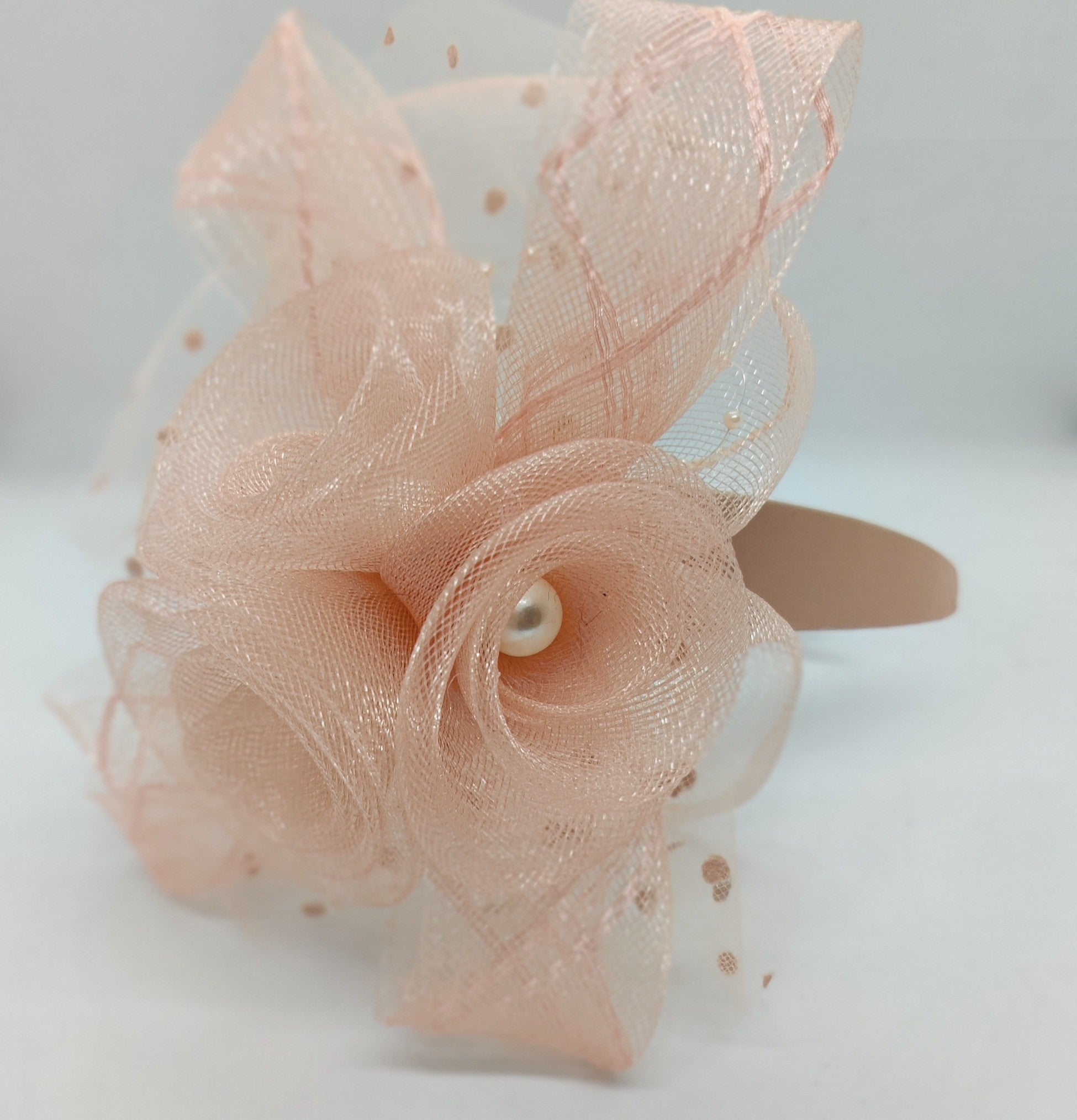 ROSE APPLIQUE  PEARL HAT HAIRBAND