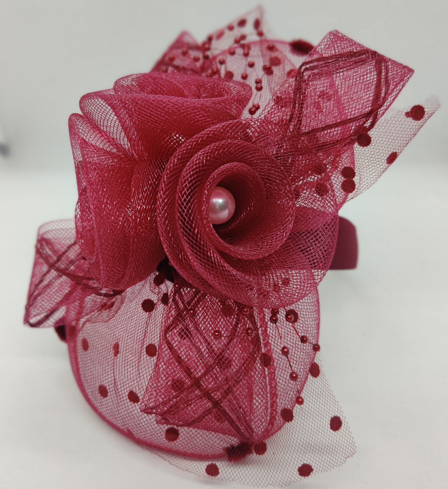 ROSE APPLIQUE  PEARL HAT HAIRBAND