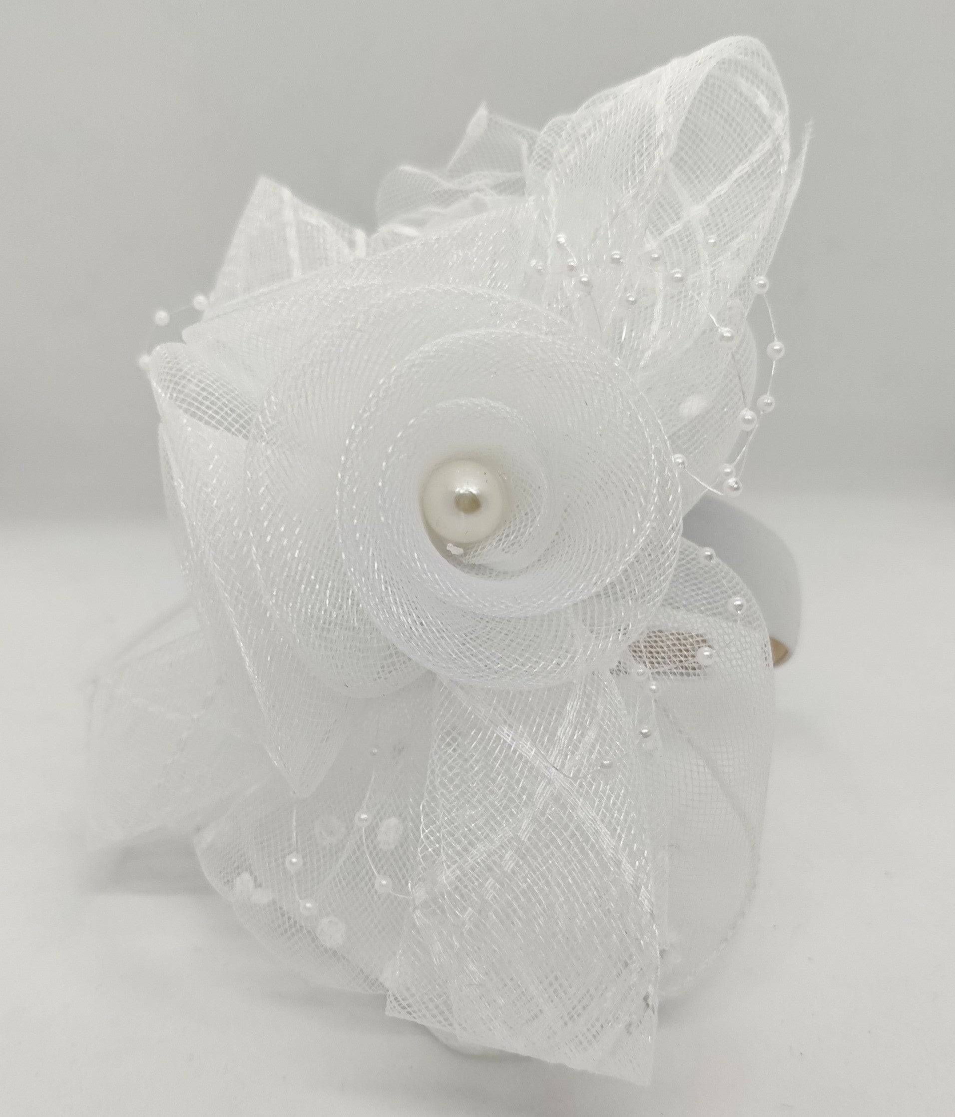 ROSE APPLIQUE  PEARL HAT HAIRBAND