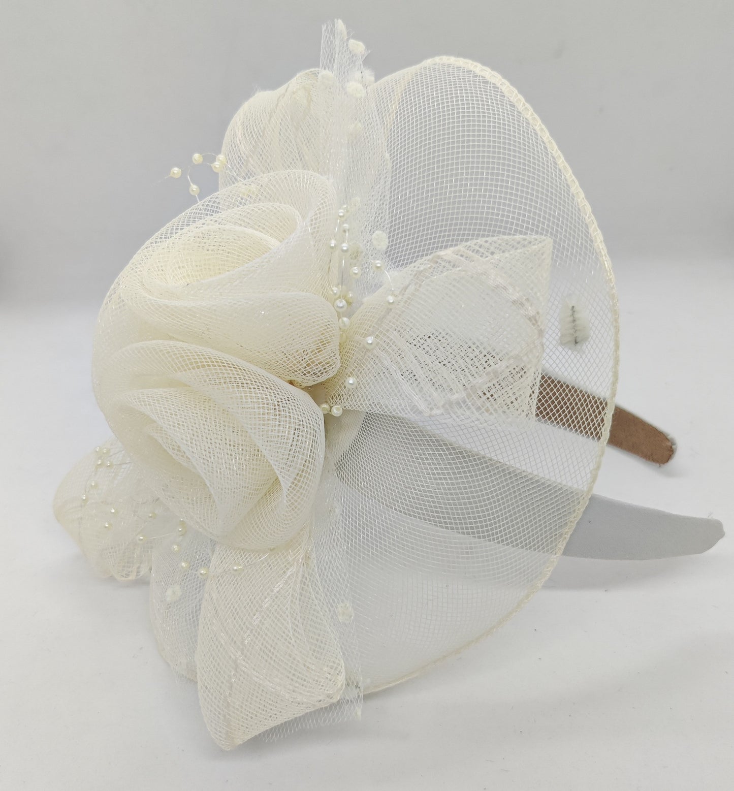 ROSE APPLIQUE  PEARL HAT HAIRBAND