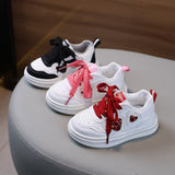 Glittered Heart Patch Velcro Sneakers - Black