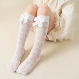 BOW & PEARL APPLIQUE KNEE LENGTH SOCKS