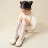 BOW & PEARL APPLIQUE KNEE LENGTH SOCKS