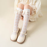 BOW & PEARL APPLIQUE KNEE LENGTH SOCKS