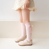 HEART & PEARL APPLIQUE KNEE LENGTH SOCKS
