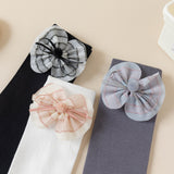 FLOWER APPLIQUE KNEE LENGTH SOCKS