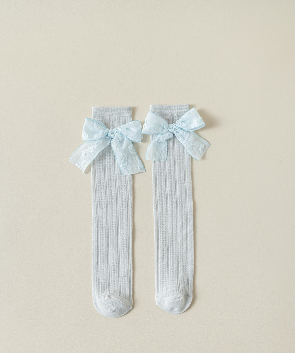BOW APPLIQUE KNEE LENGTH SOCKS