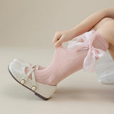 BOW APPLIQUE KNEE LENGTH SOCKS