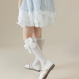 BOW APPLIQUE KNEE LENGTH SOCKS