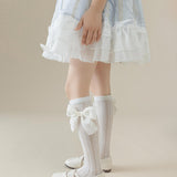 BOW APPLIQUE KNEE LENGTH SOCKS