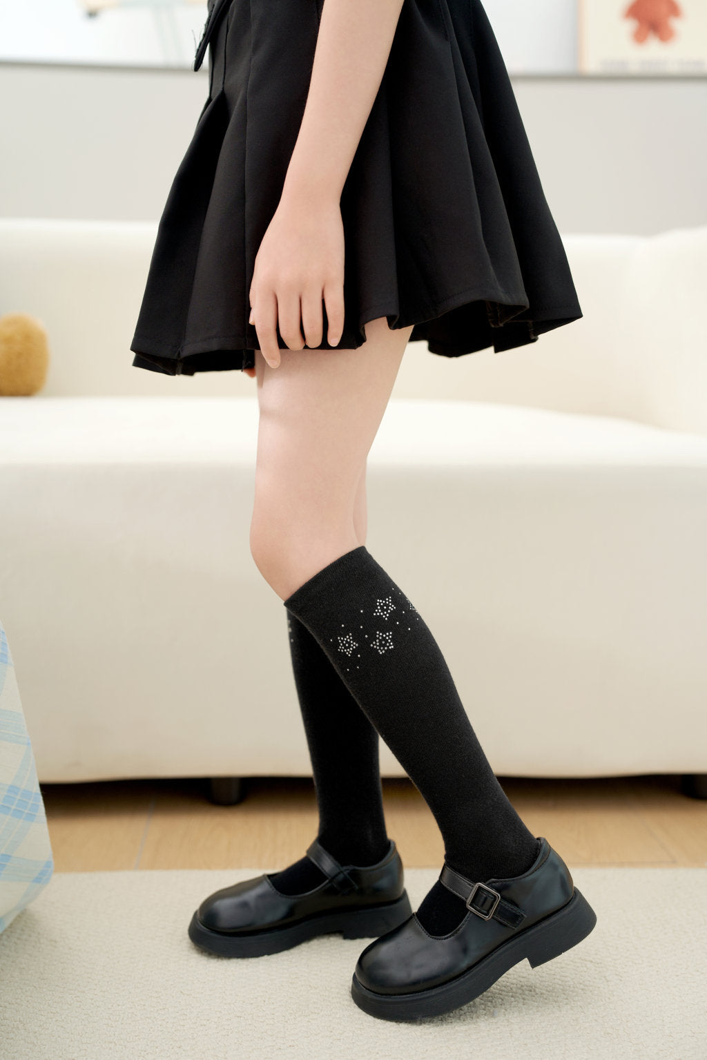 BEADED STAR DESIGN KNEE LENGTH SOCKS