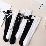 KNOT & PEARL APPLIQUE KNEE LENGTH SOCKS