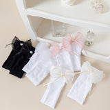 BOW & HEART APPLIQUE KNEE LENGTH SOCKS