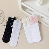 BOW & HEART APPLIQUE KNEE LENGTH SOCKS