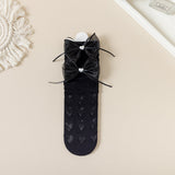 BOW & HEART APPLIQUE KNEE LENGTH SOCKS