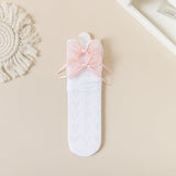 BOW & HEART APPLIQUE KNEE LENGTH SOCKS