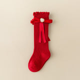 HEART & KNOT APPLIQUE KNEE LENGTH SOCKS