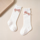 BOW & KNOT APPLIQUE KNEE LENGTH SOCKS