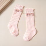 BOW & KNOT APPLIQUE KNEE LENGTH SOCKS