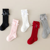 BOW & PEARL APPLIQUE KNEE LENGTH SOCKS