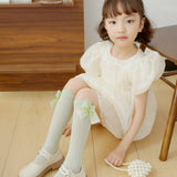 FRILL DETAILED BOW APPLIQUE KNEE LENGTH SOCKS