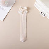 FRILL DETAILED BOW APPLIQUE KNEE LENGTH SOCKS
