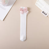 FRILL DETAILED BOW APPLIQUE KNEE LENGTH SOCKS