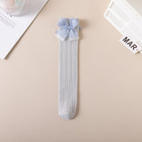 FRILL DETAILED BOW APPLIQUE KNEE LENGTH SOCKS