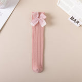 FRILL DETAILED BOW APPLIQUE KNEE LENGTH SOCKS
