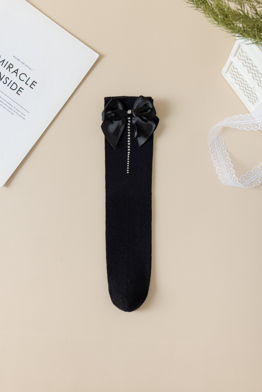 BOW & BEADS DESIGN KNEE LENGTH SOCKS