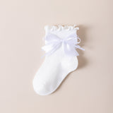 BOW & KNOT APPLIQUE ANKLE LENGTH SOCKS