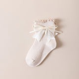 BOW & KNOT APPLIQUE ANKLE LENGTH SOCKS