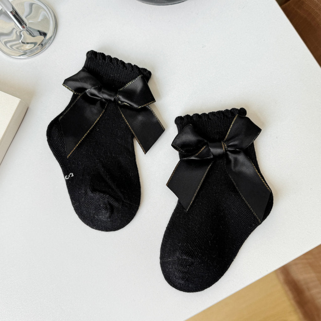 BOW APPLIQUE ANKLE LENGTH SOCKS