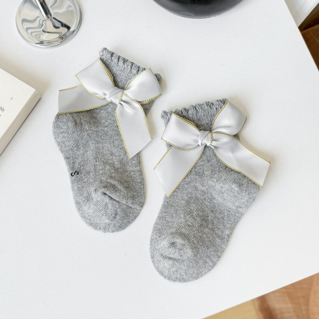BOW APPLIQUE ANKLE LENGTH SOCKS