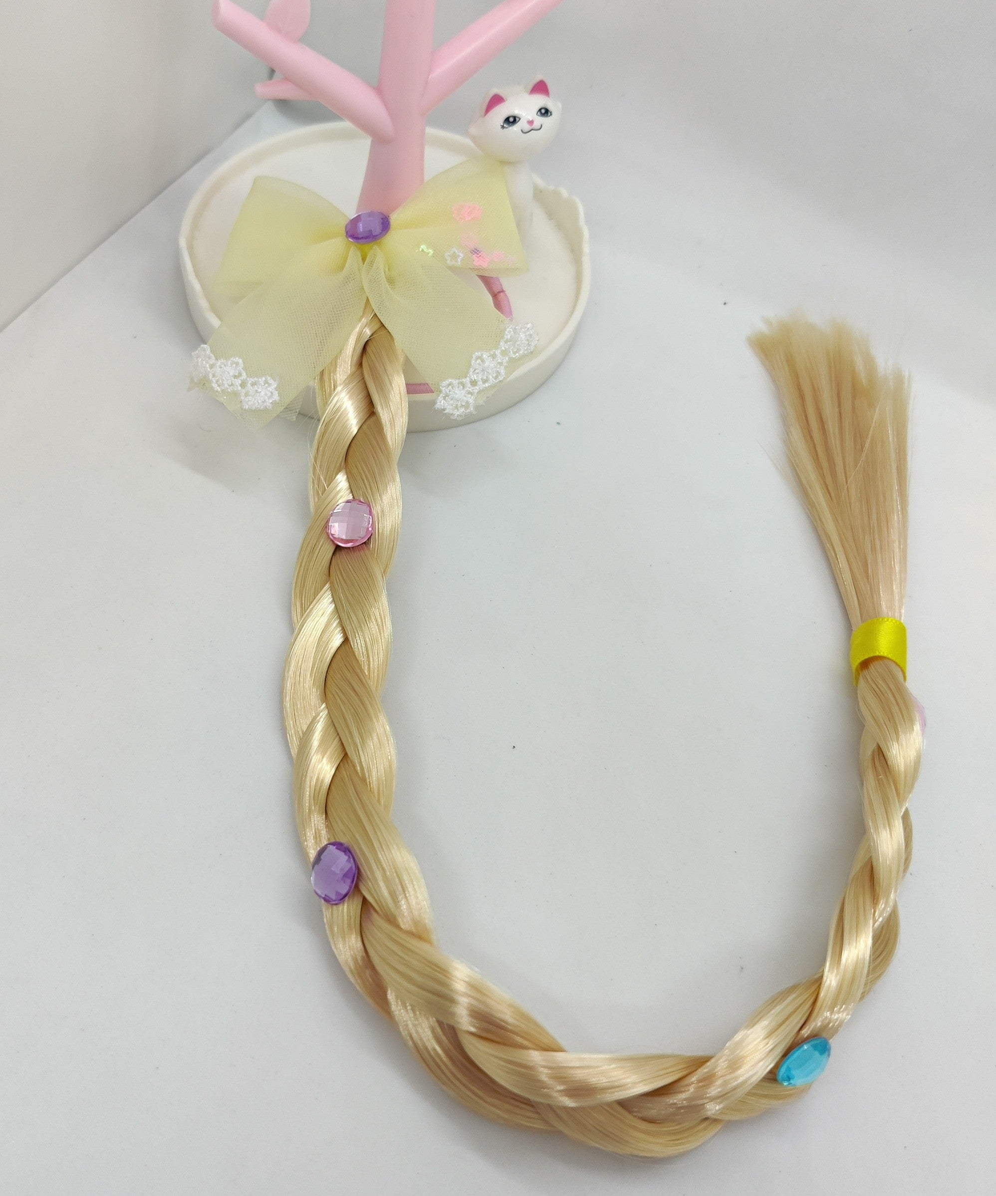 BOW & STONE APPLIQUE BRAIDS HAIR TIE